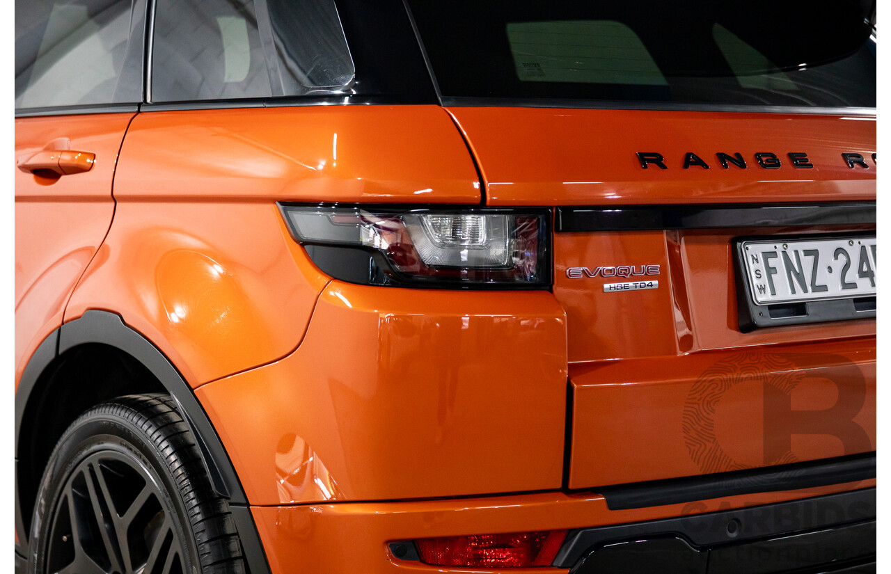 04/2016 Range Rover Evoque Td4 180 HSE Dynamic (AWD) LV MY16.5 5d Wagon Phoenix Orange Mica Metallic Turbo Diesel 2.0L