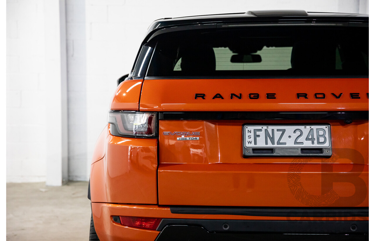 04/2016 Range Rover Evoque Td4 180 HSE Dynamic (AWD) LV MY16.5 5d Wagon Phoenix Orange Mica Metallic Turbo Diesel 2.0L