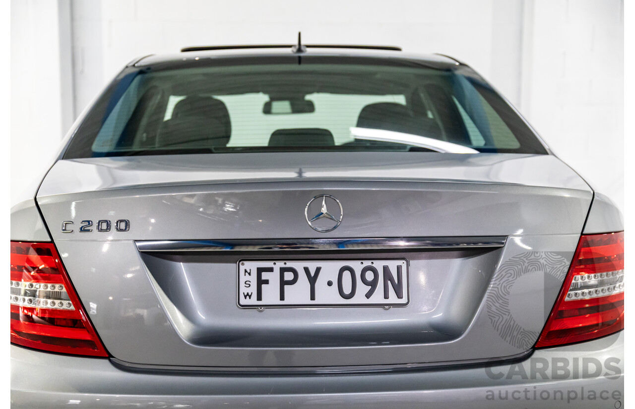 6/2011 Mercedes-Benz C200 CGI W204 MY10 4d Sedan Palladium Silver Turbo 1.8L