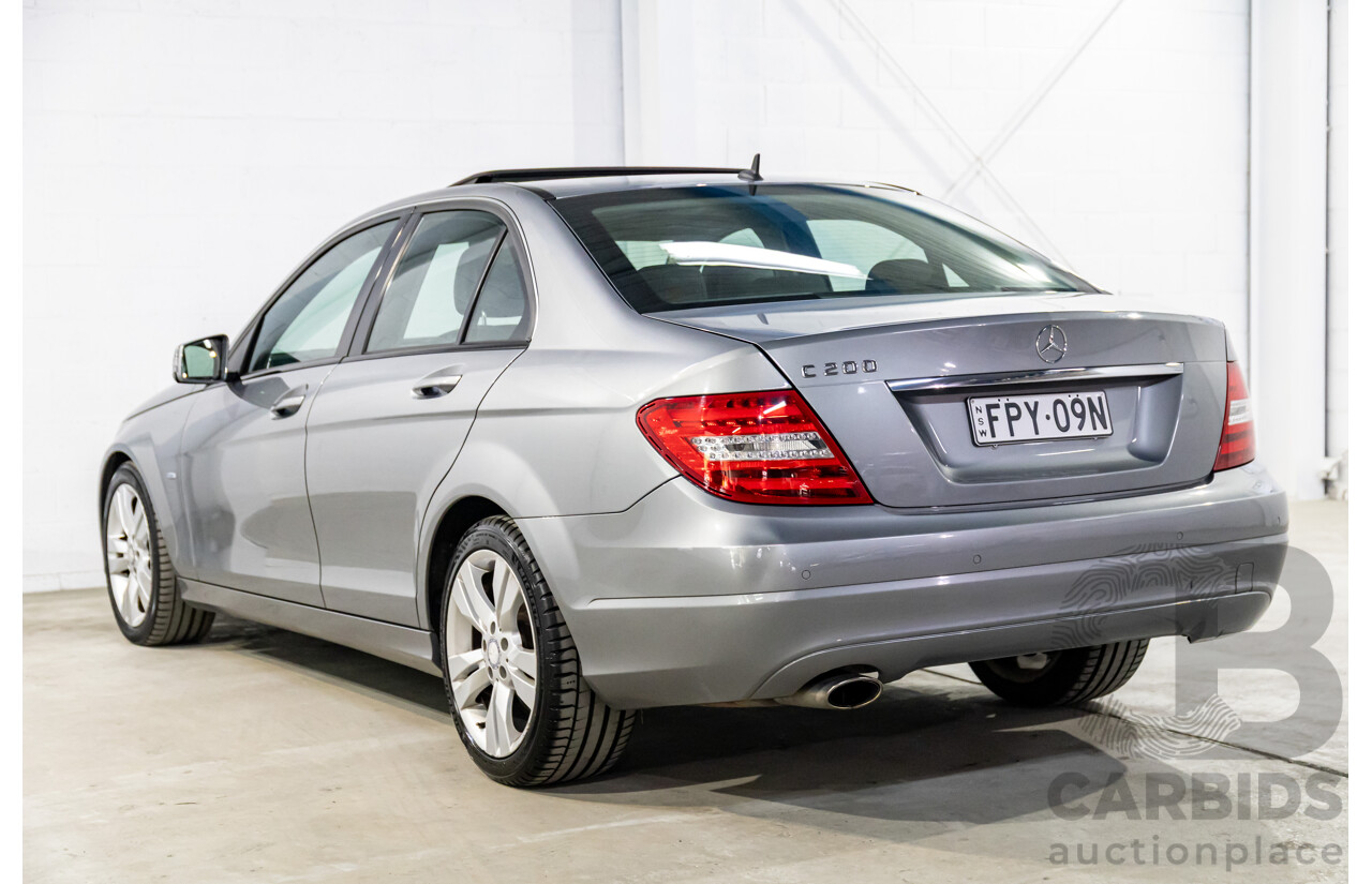 6/2011 Mercedes-Benz C200 CGI W204 MY10 4d Sedan Palladium Silver Turbo 1.8L