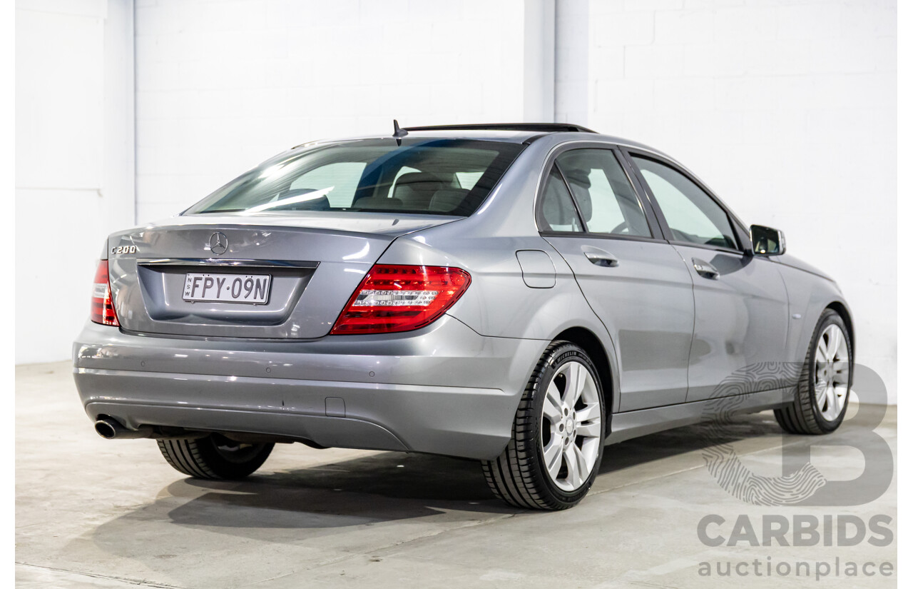 6/2011 Mercedes-Benz C200 CGI W204 MY10 4d Sedan Palladium Silver Turbo 1.8L