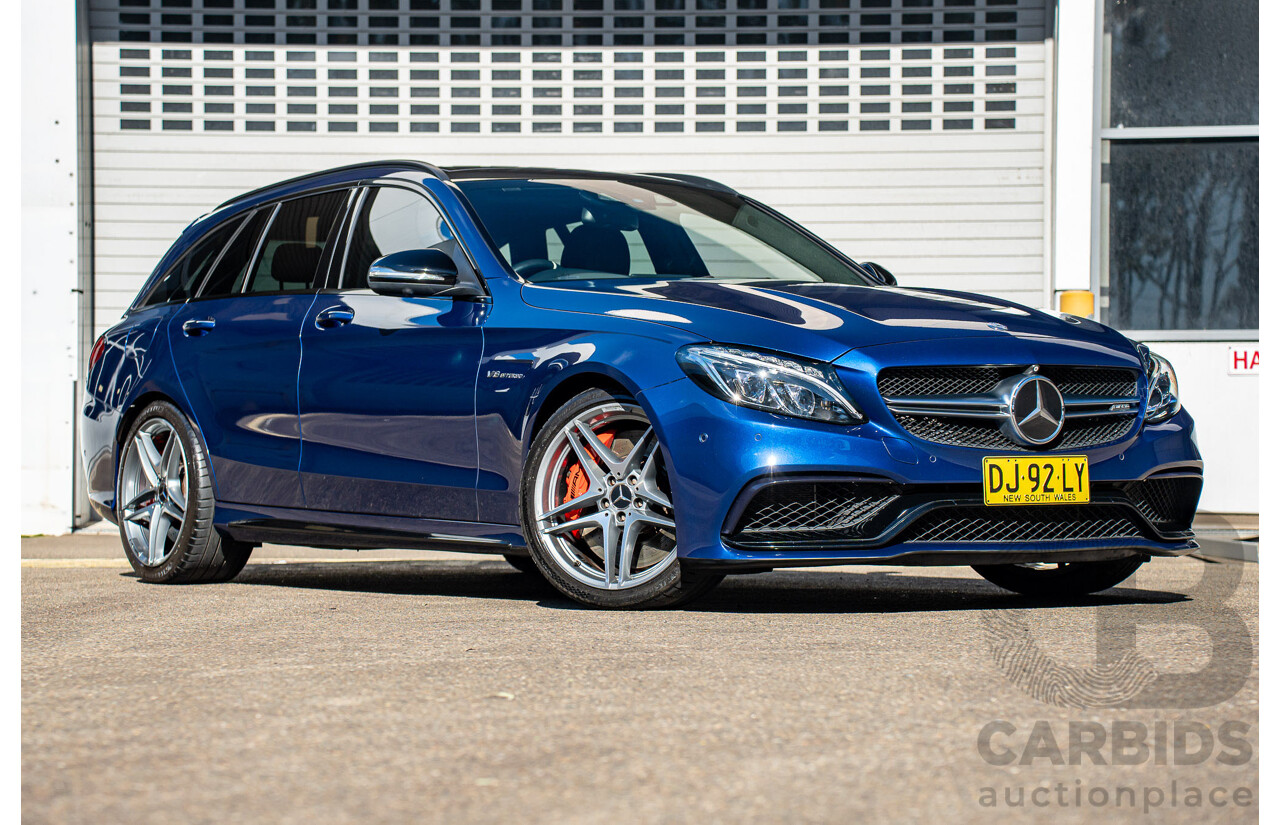 7/2015 Mercedes-Benz C63 AMG S 205 4d Wagon Brilliant Blue Metallic Twin Turbo V8 4.0L