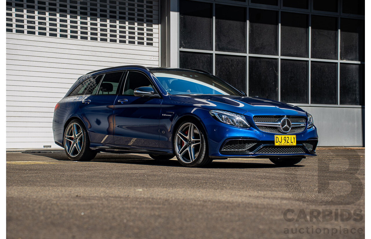 7/2015 Mercedes-Benz C63 AMG S 205 4d Wagon Brilliant Blue Metallic Twin Turbo V8 4.0L