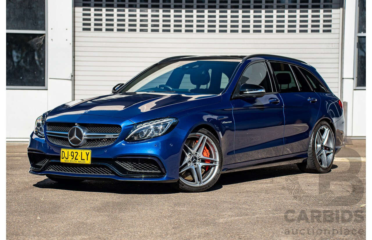 7/2015 Mercedes-Benz C63 AMG S 205 4d Wagon Brilliant Blue Metallic Twin Turbo V8 4.0L