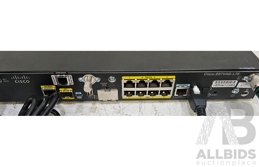 Cisco (C897VAG-LTE) 890 Series Router W/ Power Supply