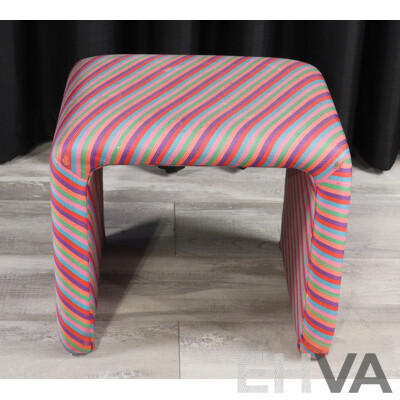 Pair of Small Waterfall Benches with Original Upholstery