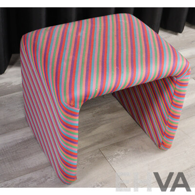 Pair of Small Waterfall Benches with Original Upholstery