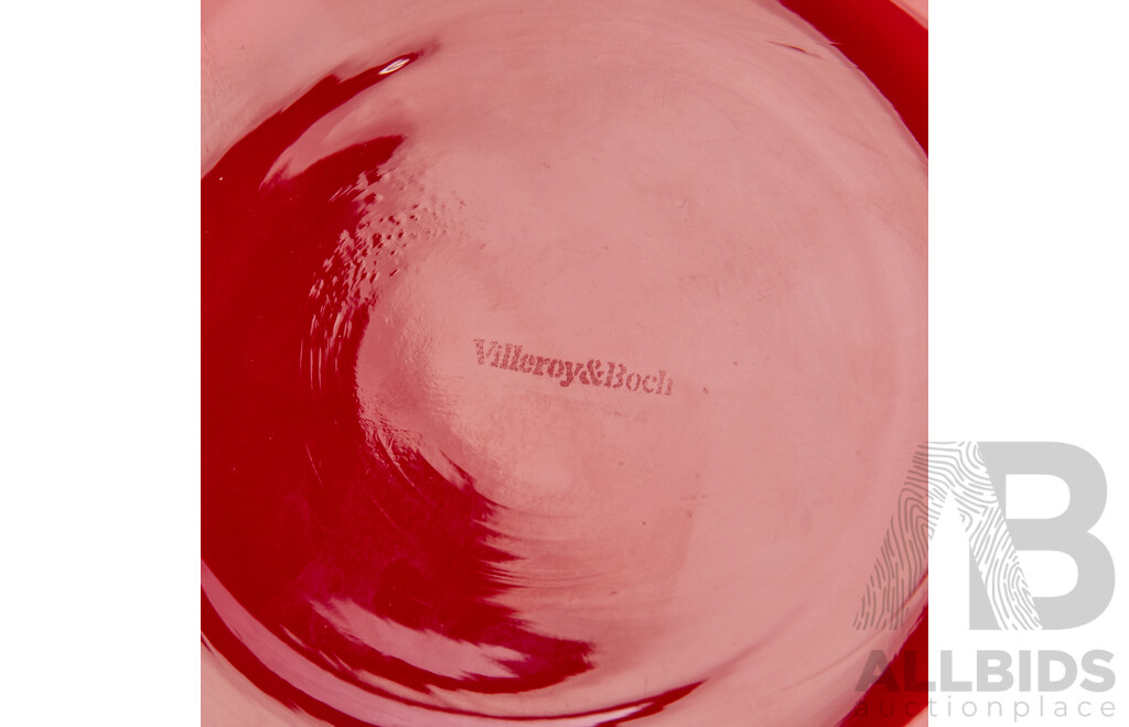 Collection Decorator Pieces Including Red Villeroy & Boch Glass Vase, Ceramic Vase in the Style of Georges Jouve, Gaint Green Glass Brandy Balloon and More