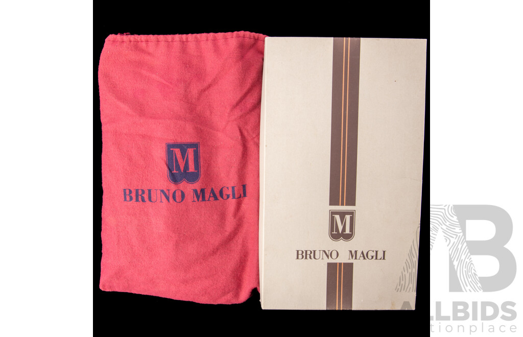 Bruno Magli Italian Made Leather Clutch in Original Soft Bag Along with Pair Bruno Magli Leather Pumps in Original Box