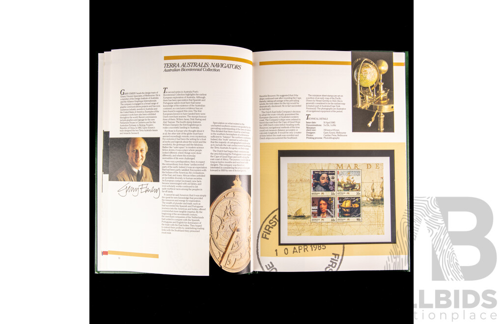 Five Australian Annual Stamp Albums Including 1981, 1984, 1985, 1986, 1987 - Face Value $120