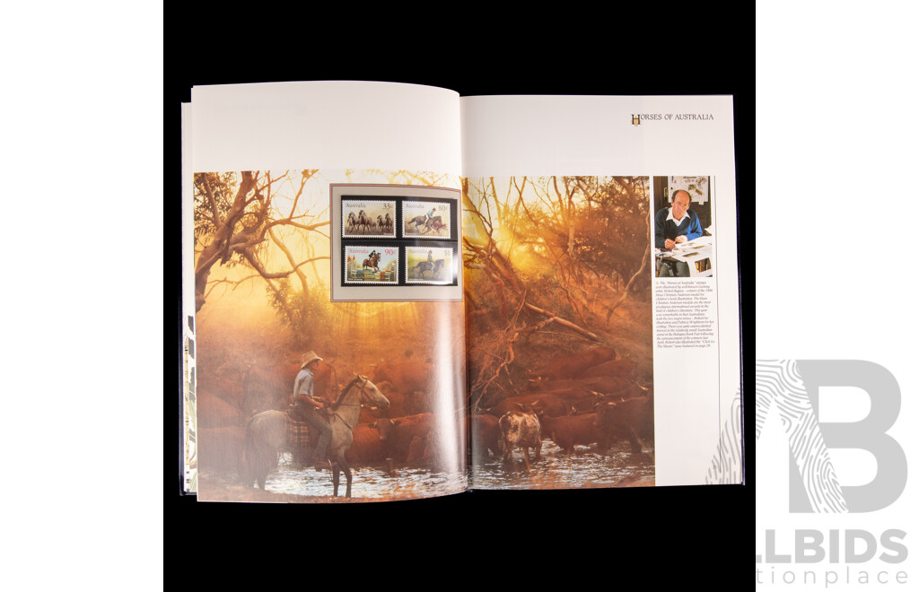 Five Australian Annual Stamp Albums Including 1981, 1984, 1985, 1986, 1987 - Face Value $120