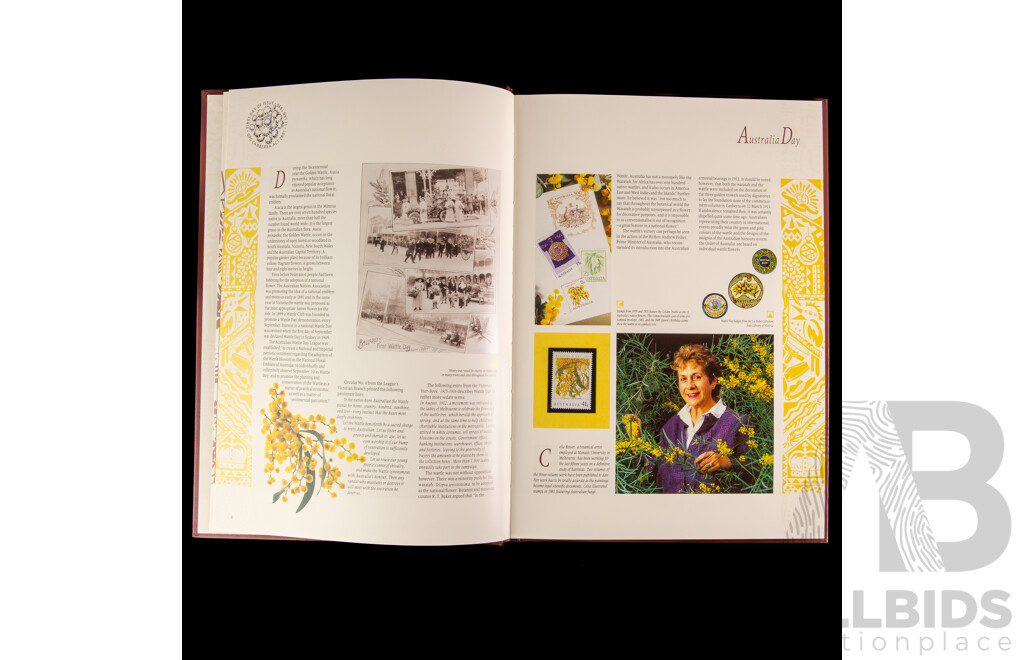 Three Australian Annual Stamp Albums Including 1988, 1989, 1990 - Face Value $114