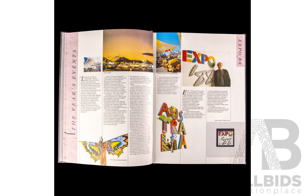 Three Australian Annual Stamp Albums Including 1988, 1989, 1990 - Face Value $114