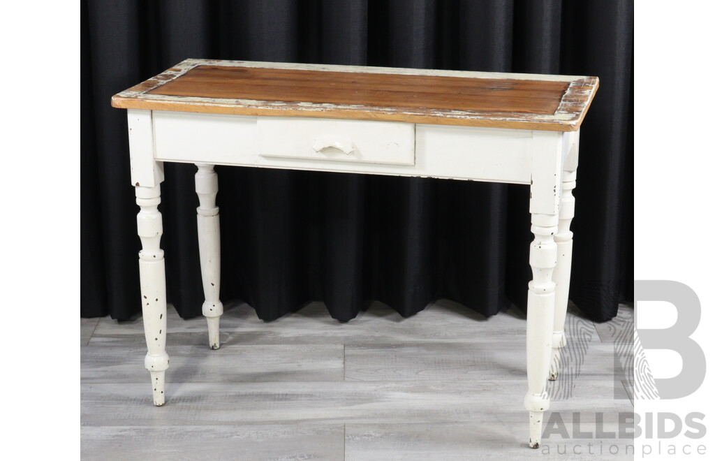 Rustic Edwardian Pine Single Drawer Hall Table
