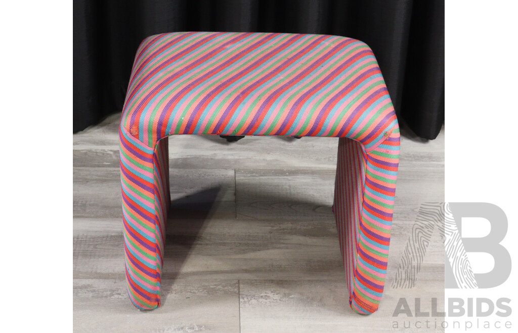 Pair of Small Waterfall Benches with Original Upholstery
