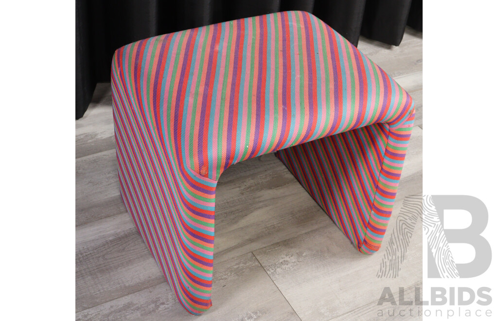 Pair of Small Waterfall Benches with Original Upholstery