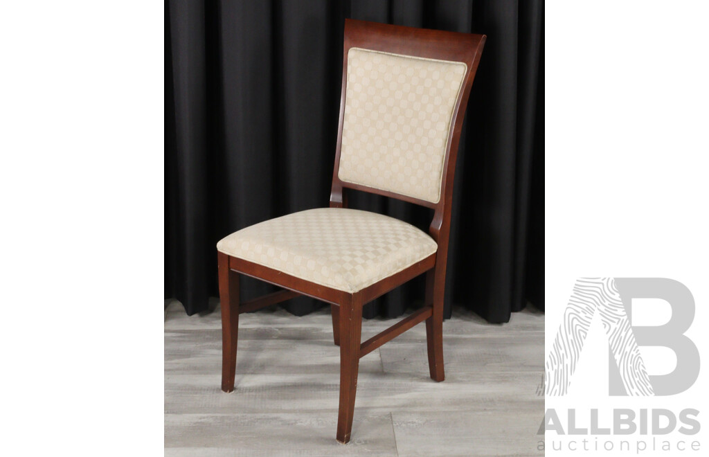 Set of Ten Timber Framed Dining Chairs with Upholstered Seats and Backs