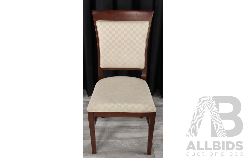 Set of Ten Timber Framed Dining Chairs with Upholstered Seats and Backs
