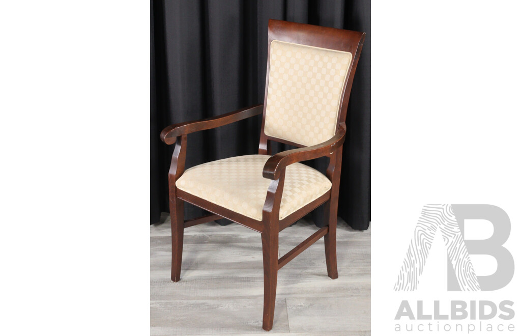 Set of Ten Timber Framed Dining Chairs with Upholstered Seats and Backs