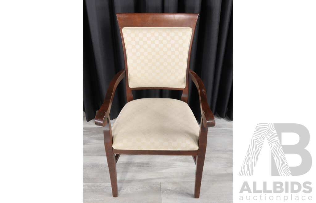 Set of Ten Timber Framed Dining Chairs with Upholstered Seats and Backs