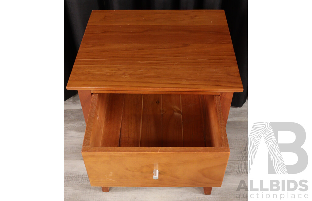 Set of Three Timber Two Drawer Bedside Chests