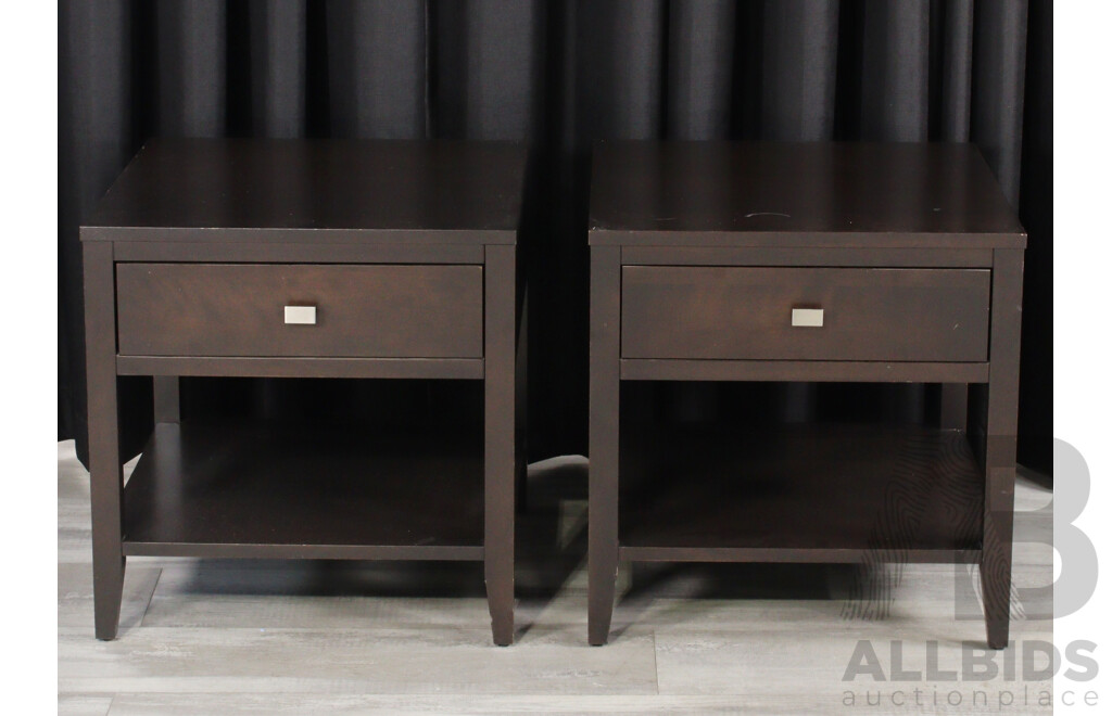 Pair of Single Drawer Lamp Tables by Dine Art Inc