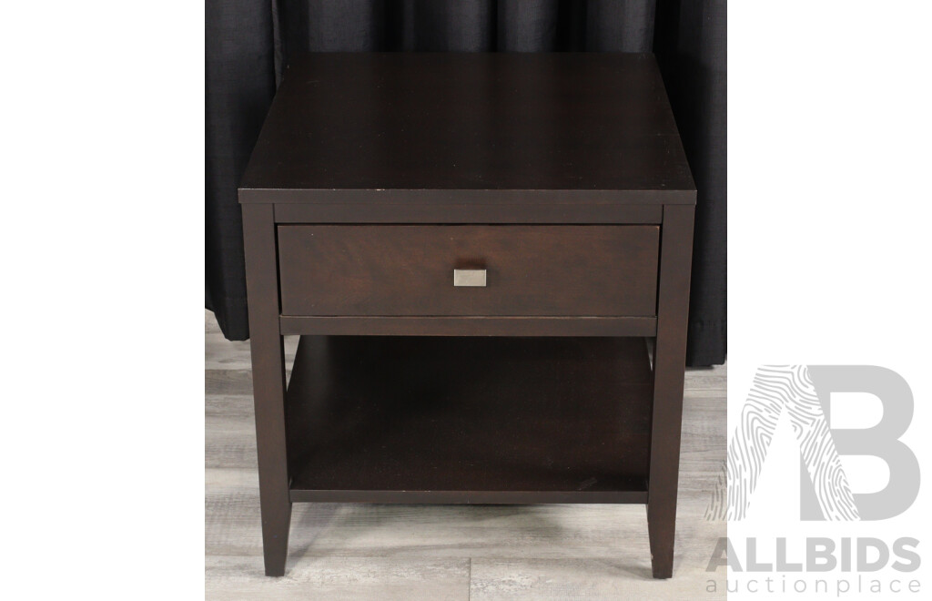 Pair of Single Drawer Lamp Tables by Dine Art Inc