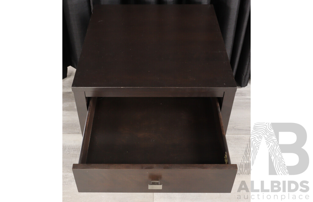 Pair of Single Drawer Lamp Tables by Dine Art Inc