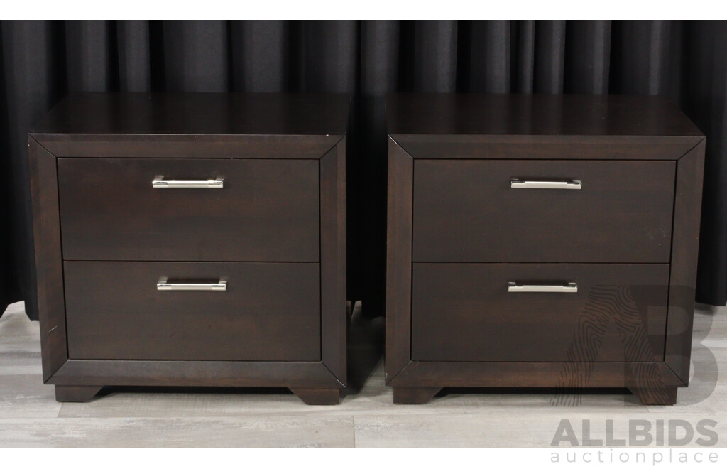Pair of Timber Two Drawer Bedsoide Chests by Dine Art Inc