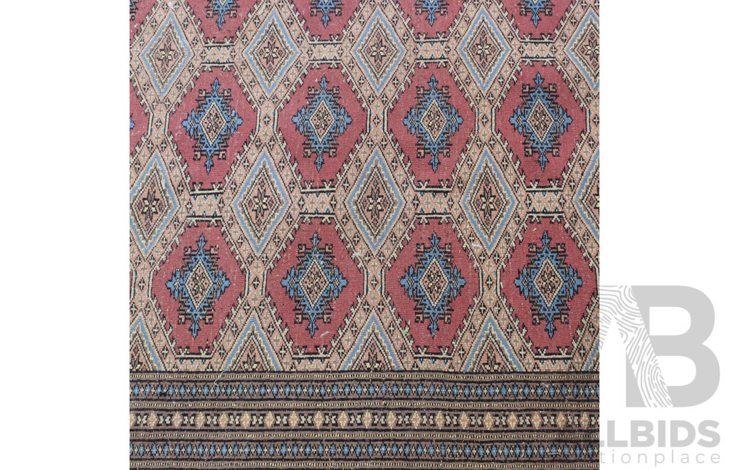 Large Hand Knotted Bokhara Style Wool Carpet with Traditional Design