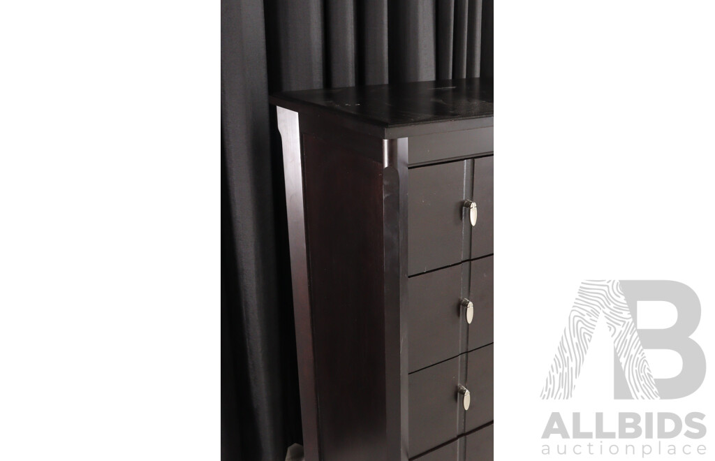Painted Five Drawer Tall Boy by Villageois Furniture