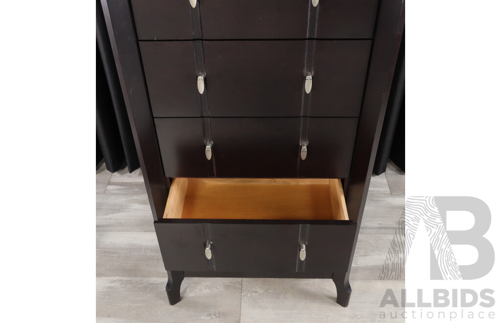 Painted Five Drawer Tall Boy by Villageois Furniture