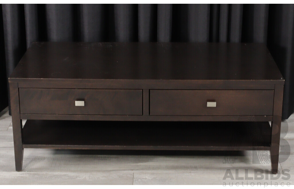 Painted Modern Two Drawer Coffee Table by Dine Art Inc