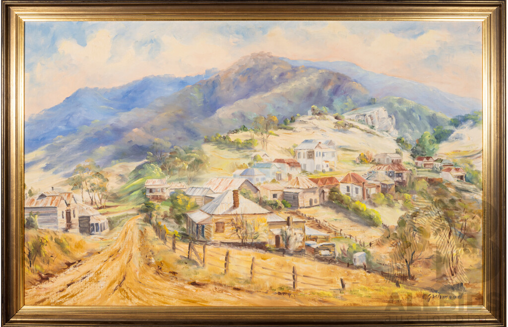 G Schwead, (20th Century),Tilba, Lovely Vintage Oil on Canvas Board, 85 x 131 cm (frame)