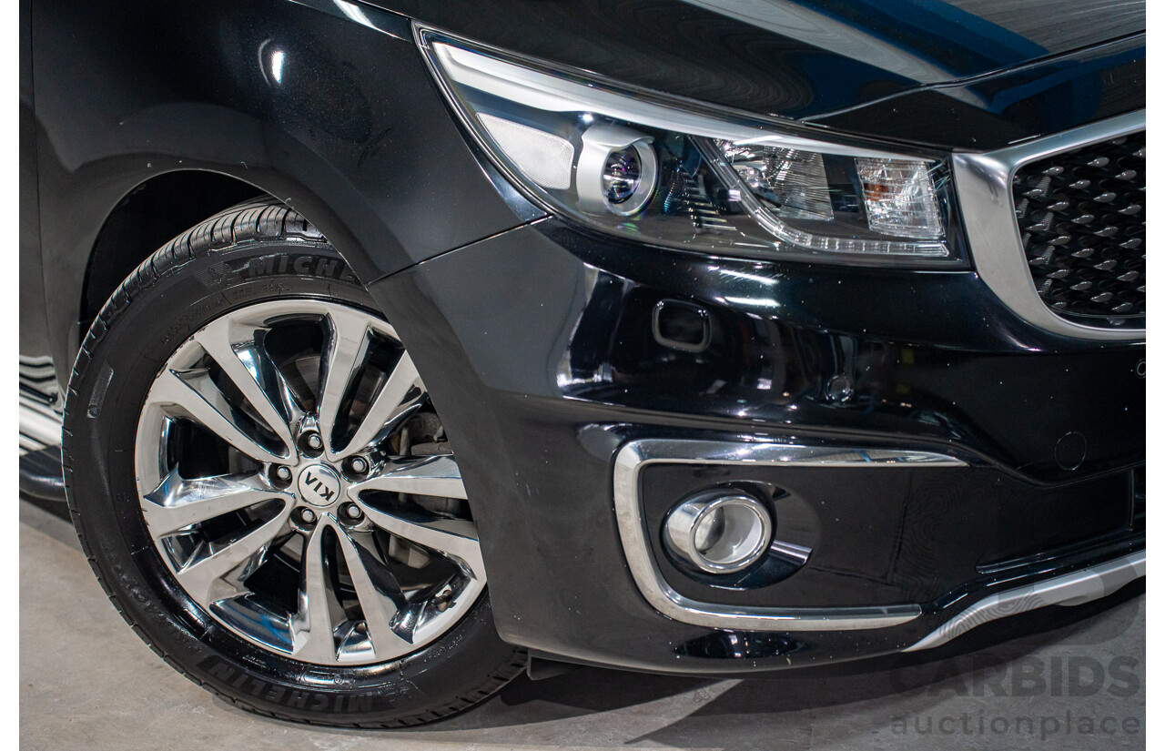 06/2017 Kia Carnival Platinum (FWD) YP MY18 4d Wagon Aurora Black Pearl Turbo Diesel 2.2L