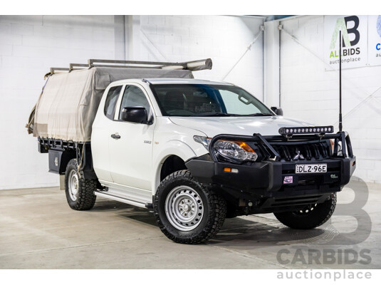 11/2016 Mitsubishi Triton GLX (4x4) MQ MY16 Club C/Chas Solid White Turbo Diesel 2.4L - Custom Tipper Tray