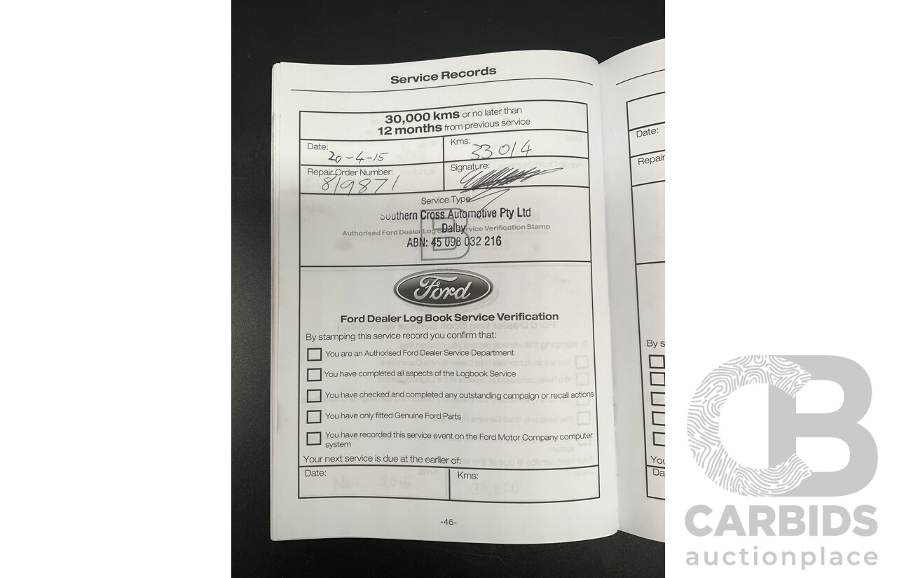 1/2014 Ford Ranger XL 3.2 (4x4) PX Dual C/Chas Cool White Turbo Diesel 3.2L