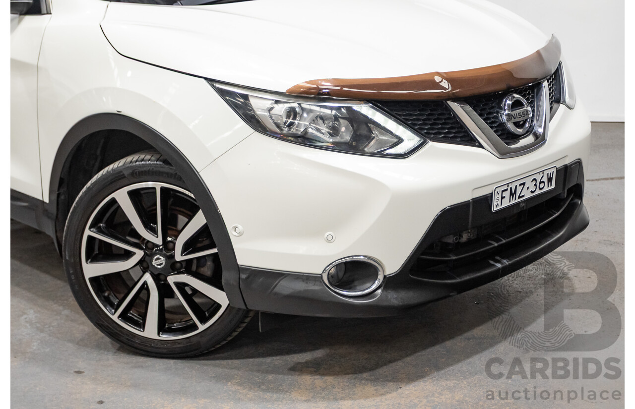 03/2016 Nissan Qashqai Ti FWD J11 4D Wagon Ivory Pearl White 2.0L