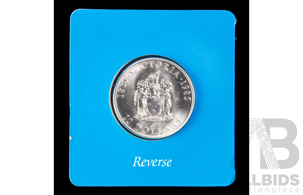 Australian RAM 1985 Silver Ten Dollar Coin, State Series, Victoria .925