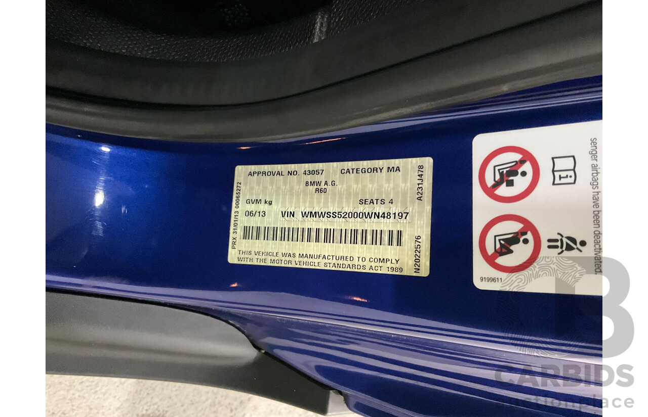 6/2013 Mini Paceman Cooper S R61 3d Hatchback Starlight Blue Metallic Turbo 1.6L
