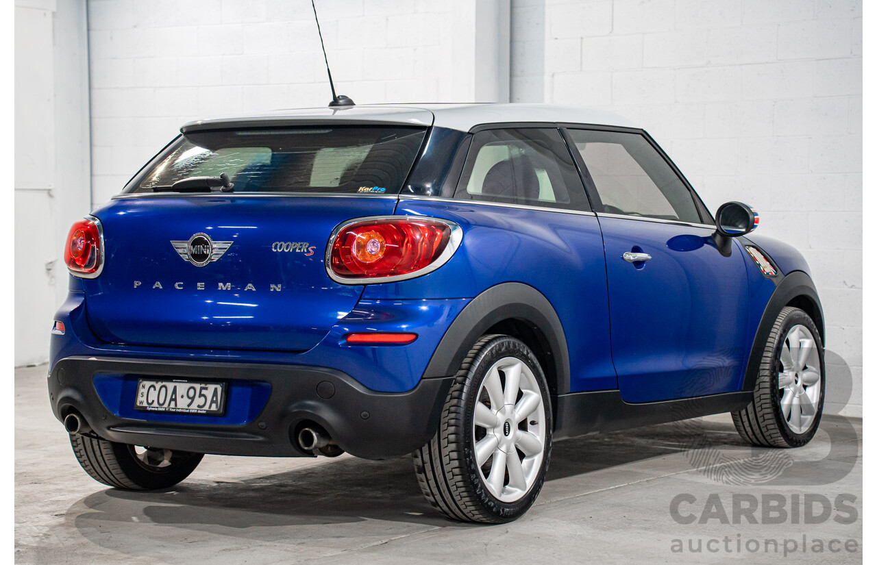 6/2013 Mini Paceman Cooper S R61 3d Hatchback Starlight Blue Metallic Turbo 1.6L