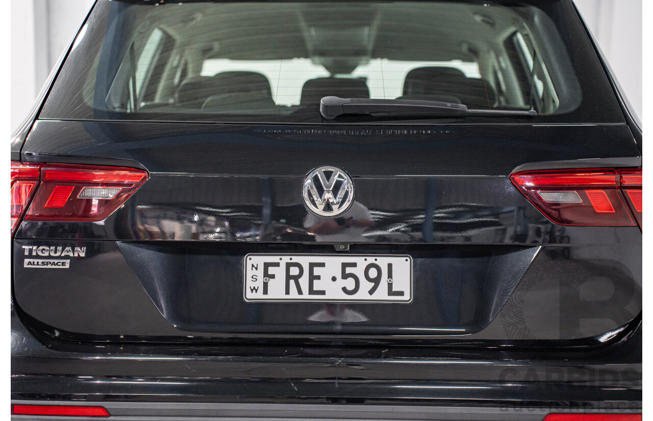 07/2018 Volkswagen Tiguan Allspace 110 TSI Comfortline (FWD) 5NA MY18 4d Wagon Deep Black Pearl Turbo 1.4L