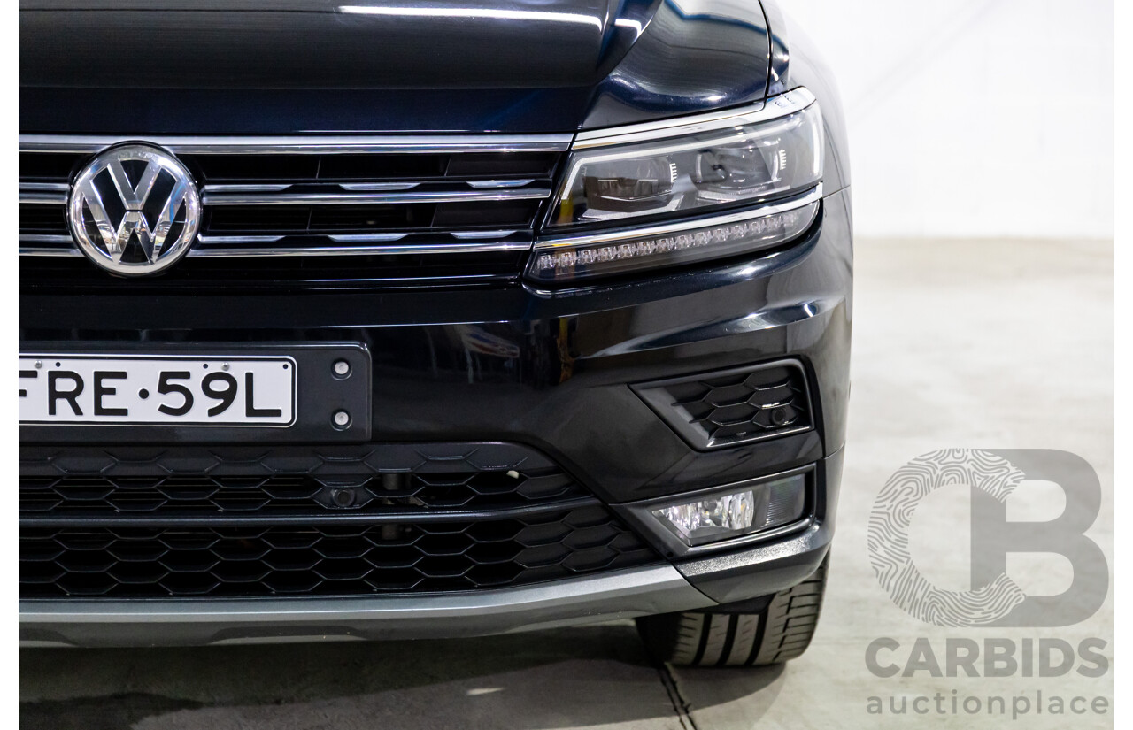 07/2018 Volkswagen Tiguan Allspace 110 TSI Comfortline (FWD) 5NA MY18 4d Wagon Deep Black Pearl Turbo 1.4L