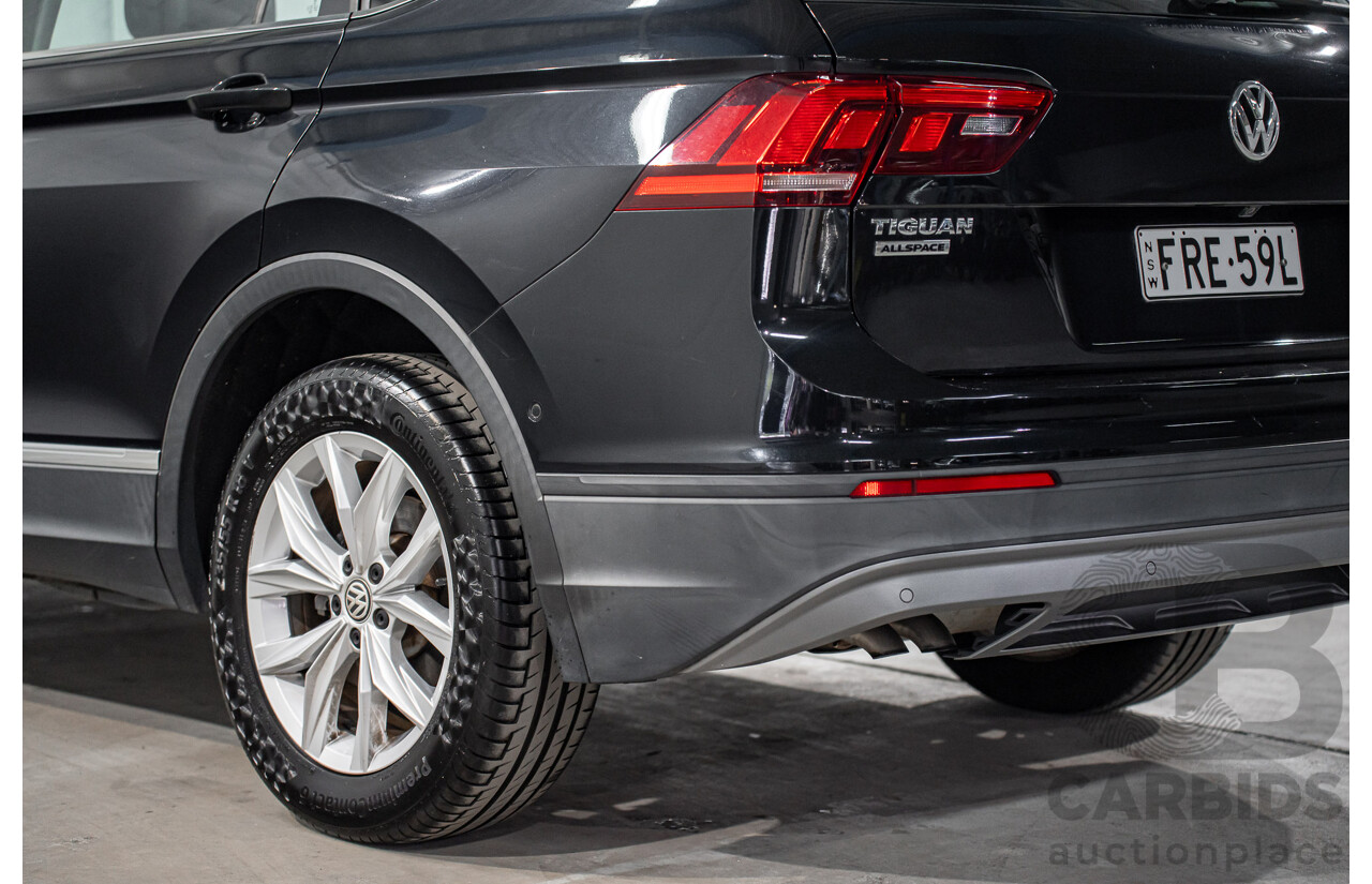 07/2018 Volkswagen Tiguan Allspace 110 TSI Comfortline (FWD) 5NA MY18 4d Wagon Deep Black Pearl Turbo 1.4L
