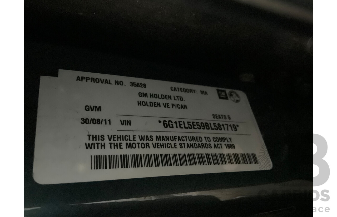 8/2011 Holden Berlina International VE II 4d Sedan Karma Blue V6 3.0L