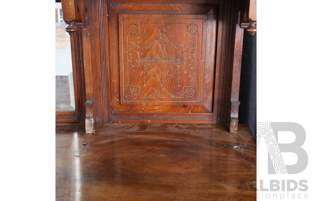 Victorian Mahogany Four Door Mirrored Back Sideboard