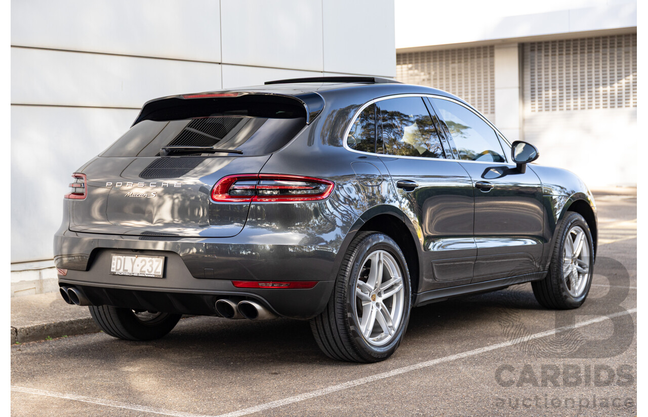 04/2017 Porsche Macan S (AWD) MY17 4d Wagon Volcano Grey Metallic Turbo V6 3.0L