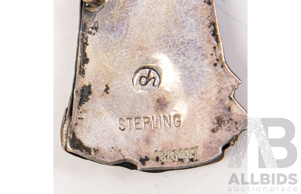 Sterling Creole Lady Brooch, Hard stone Pendant, Pins and More