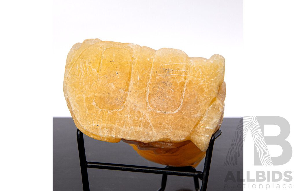 Antique Chinese Carved Soft Stone Shou Xing Figure with Peach of Immortality, Circa 19th Century