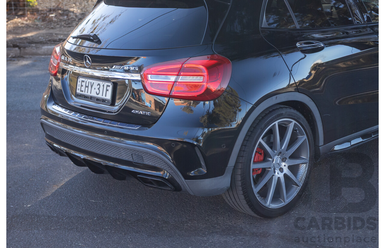 6/2015 Mercedes Benz GLA45 AMG 4matic (AWD) X156 MY15 4d Wagon Cosmos Black Metallic Turbo 2.0L